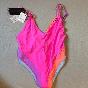 Free People Movement Colorful One-Piece Swimsuit